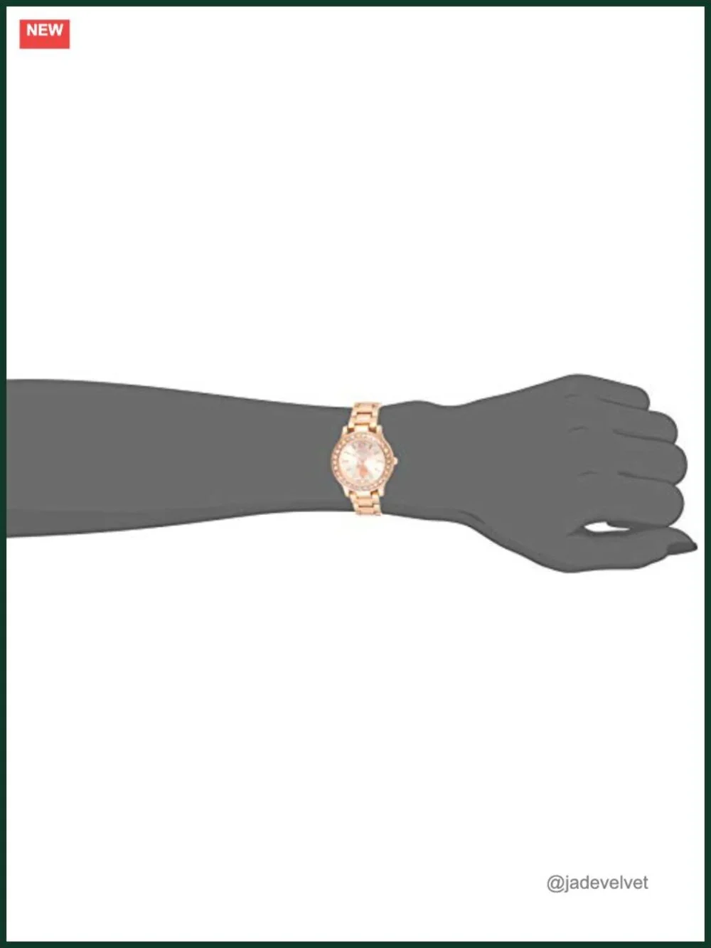 Women's Rose Gold-Tone Watch Crystal Bezel Quartz